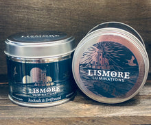 Load image into Gallery viewer, Rock Salt and Driftwood - 8 oz  candle in silver tin.