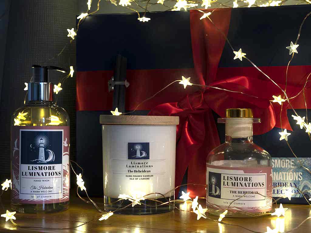 Luxury gift box The Hebridean collection - contain full size Diffuser, luxury candle and hand wash
